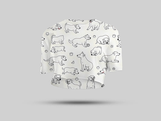 Minimal Dog Art Crop Top